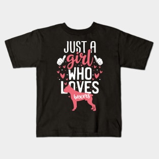 Just a Girl Who Loves Boxers Kids T-Shirt